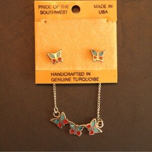 Handcrafted Turquoise Butterfly Jewelry Set